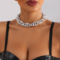 Street Fashionable Color Stitching Simple Female Exaggerated Single Layer Necklaces