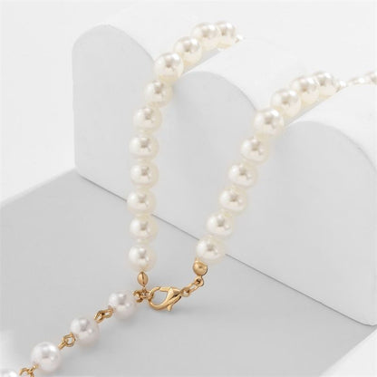 Simple Pearl Beads Long Tassel Pendant Necklace