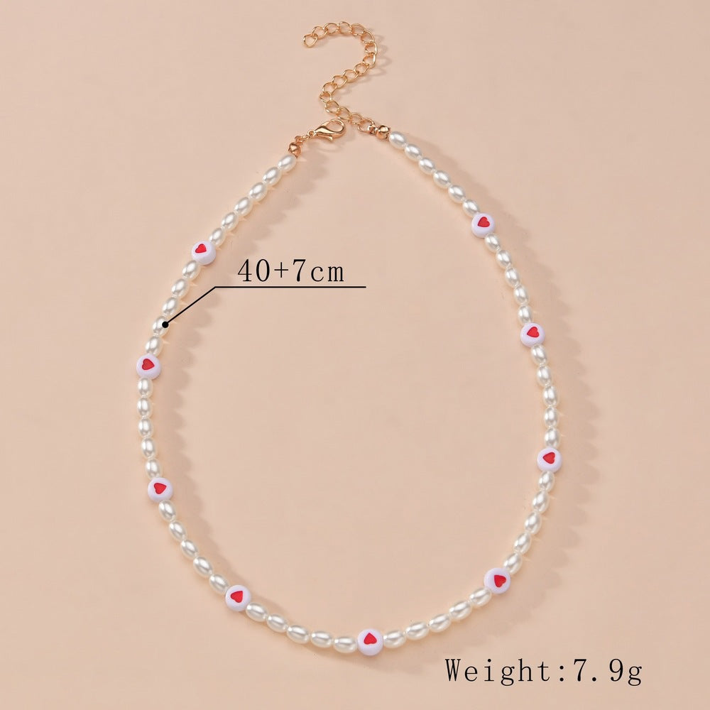 Bohemian Holiday Pearl Necklace Sweet Simple Pearl love