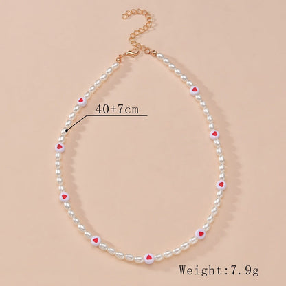 Bohemian Holiday Pearl Necklace Sweet Simple Pearl love