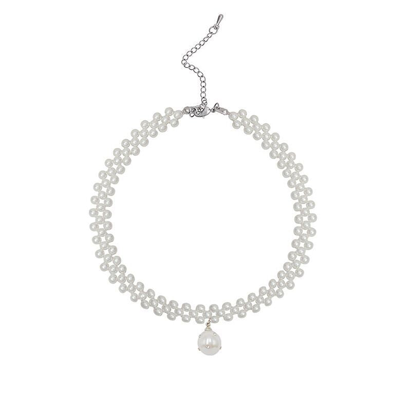 Sense Rhinestone Pearl Woven Elegant Fashionable Beaded Necklaces