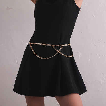 Women Simple Body Jewelry Multi-Layered Chain Body Belt Chain