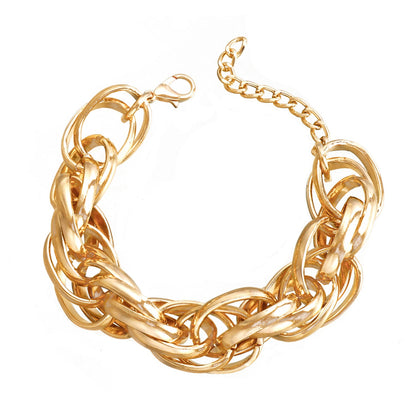 Street Fashionable Color Stitching Simple Female Exaggerated Single Layer Necklaces