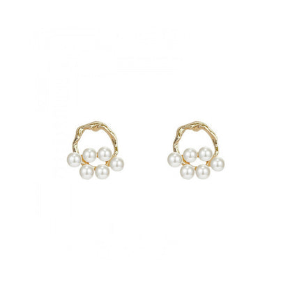 Pearl Beads Geometric Earrings