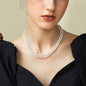 Vintage Layered Pearl Choker Necklace Double Strand Pearl Necklace