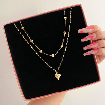 Vintage Style Star Heart Multi-layer Necklace