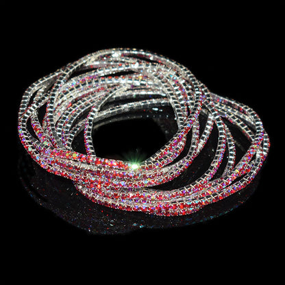 Women's Multicolor Rhinestone Stretch Shiny Simple Ornament Bracelets