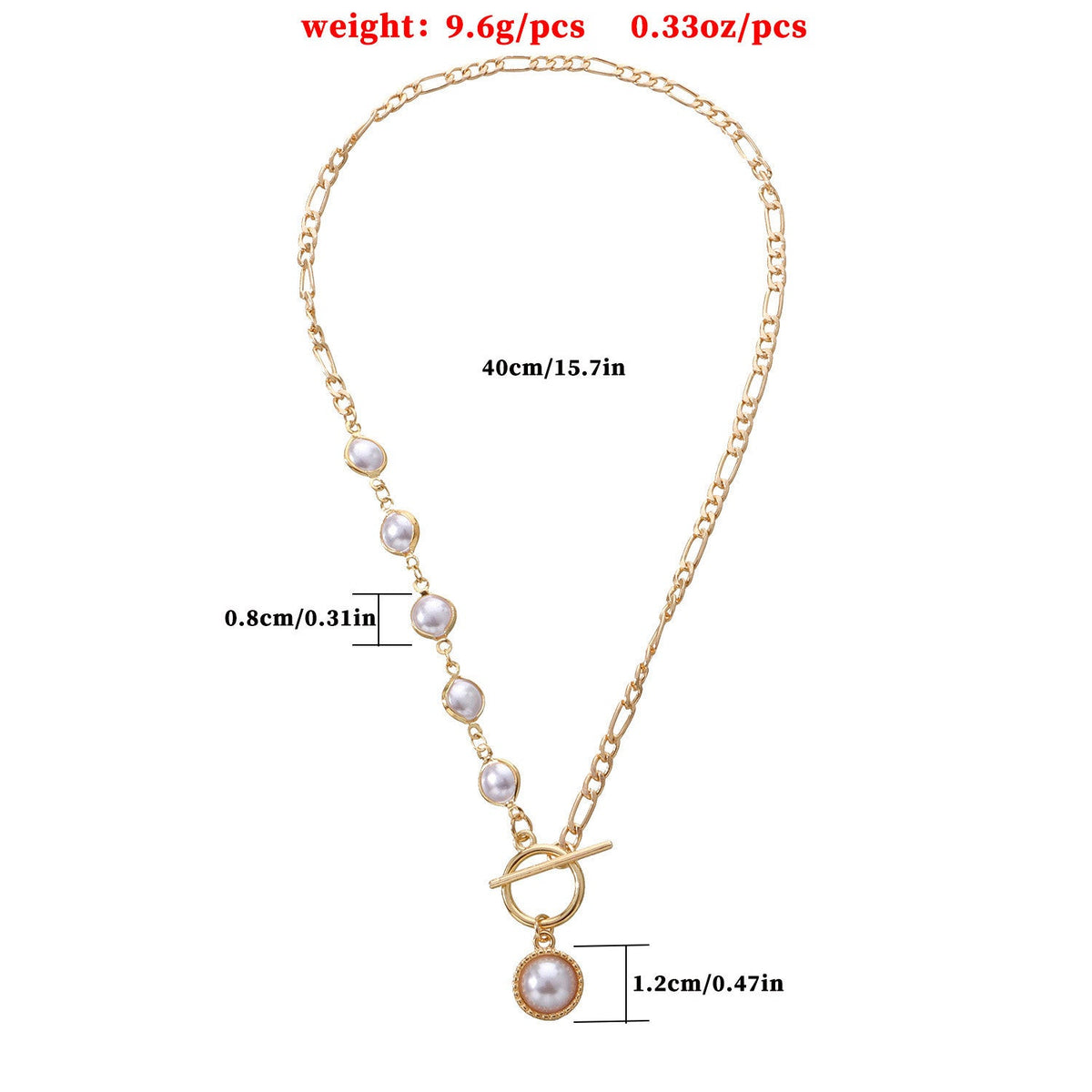 Punk OT Pearl Chain Necklace