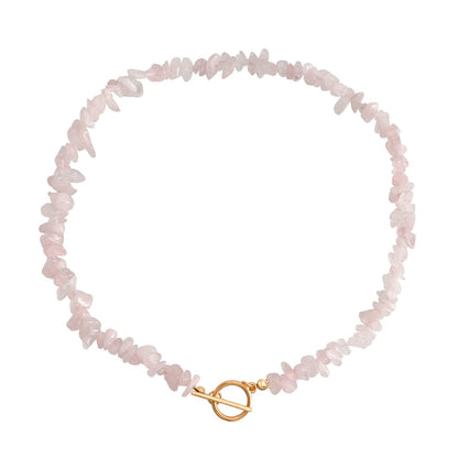 Natural Gravel Gemstone OT Buckle Necklace