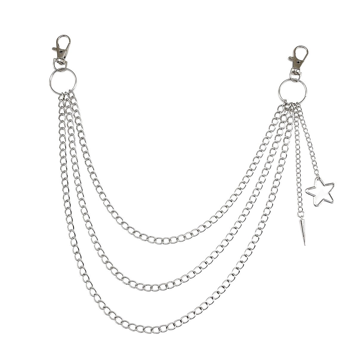 Hollowed Out Five-pointed Star Metal Waist Chain