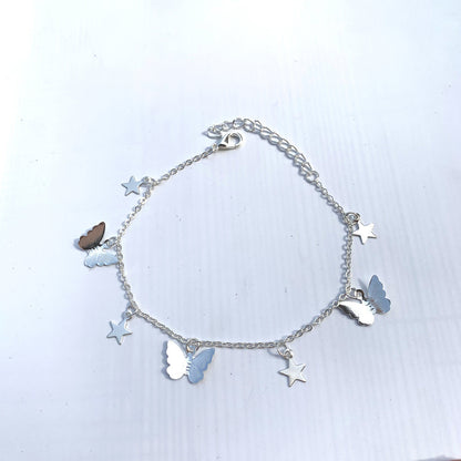 Multi-Layered Butterfly Charm Pendant Anklet Foot Chain