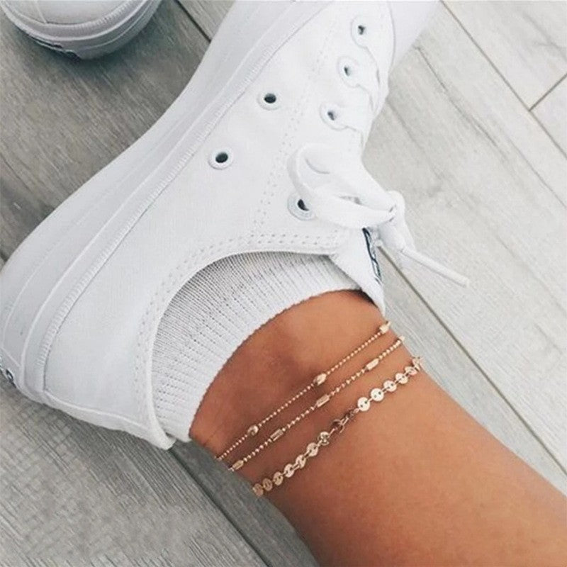 Layer Sequin Chain Anklet Bohemia Women Anklet