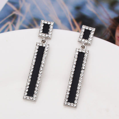 Geometric Long Earrings Rhinestone Women