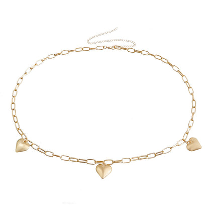 Metal Large Heart Pendant Waist Chain