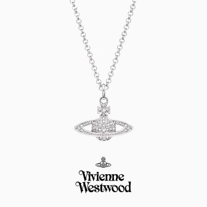 Women's Sterling Sier Classic Saturn Pearl Pin Necklaces