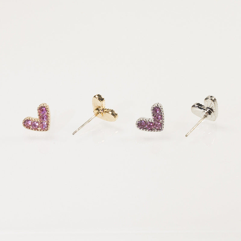 Love Heart Charm Small Stud Earrings