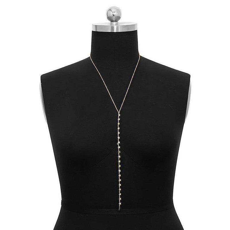 Round Beaded Star Tassel back Necklace