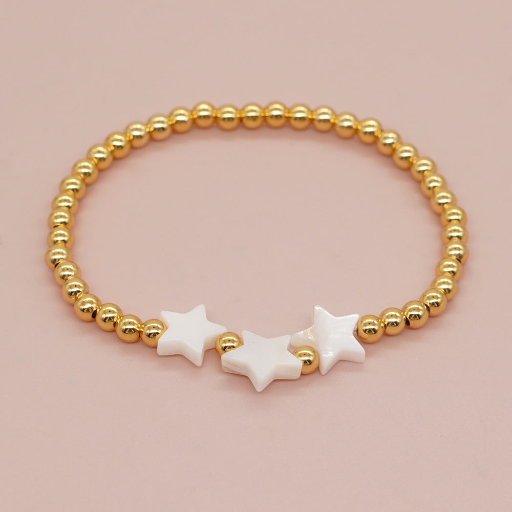 Shell Pentagram Elegant Bead Elastic Bracelet