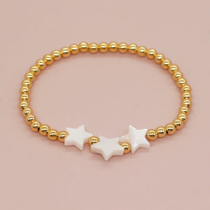 Shell Pentagram Elegant Bead Elastic Bracelet