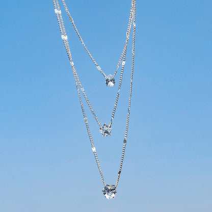 Multi-layer Fashion Heart Pendant Star Necklace for Woman