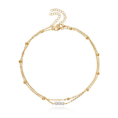 Double Layered Pearl Bead Necklace Jewelry