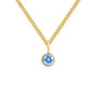 Stainless Steel Necklace With Diamond Birthstone Pendant