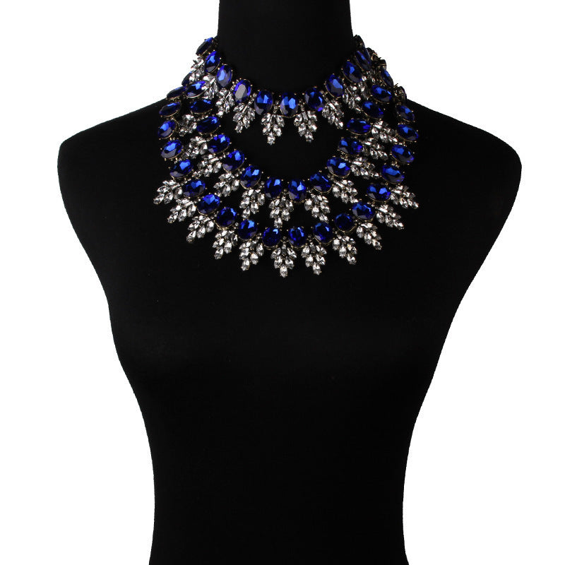 Fashion High Sense Glass Drill Shiny Necklaces