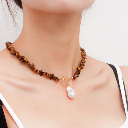 Natural Gemstone Beaded Choker Necklace