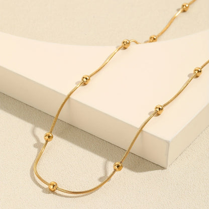 Beads Snake Bone Chain Necklace for Women
