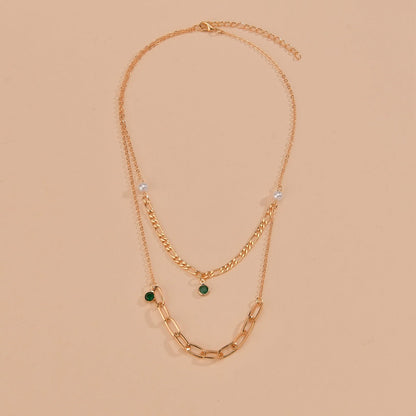Multi Layer Necklace Crystal Stone Tassel Pendant