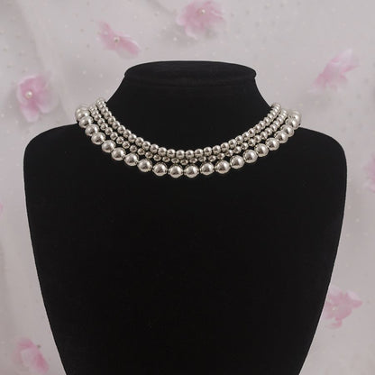 Fashion Jewelry Metallic Bead Layer Necklace