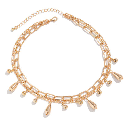 Hip Hop Droplet Comma Pendant Necklace Bracelet Set