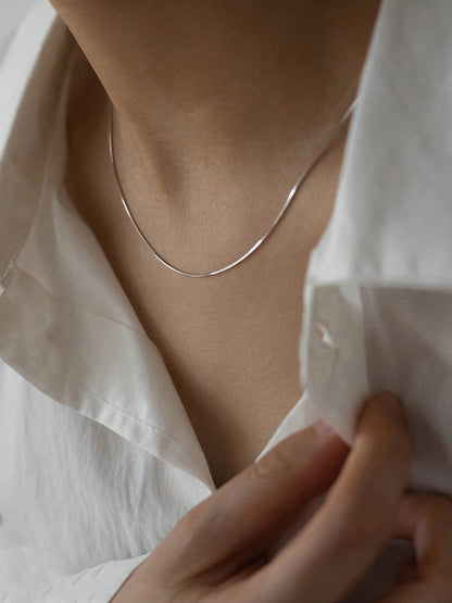 Blade Chain Plain Necklace Snake Bone Chain