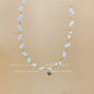 Titanium steel pearl clavicle necklace