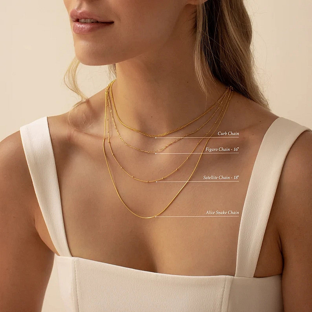 Four Layered Bead Chain Necklaces Women