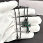 black double cross diamond Bamboo necklace
