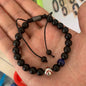 Men's Obsidian Frosted Woven Football Fashion Tigereye Volcanic Bracelets