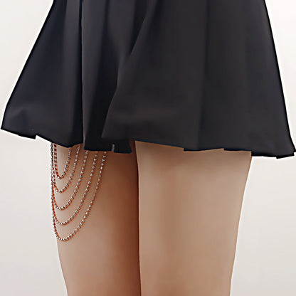 Beach Leg Chain Exaggerated Personality Elastic Rope 5-layer Rhinestone Leg Chain