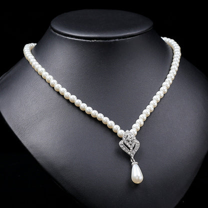 Women Crystal Pearl Rhinestones Bridal Wedding Jewelry Sets