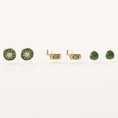Summer cocktail Kiwi stud earrings set