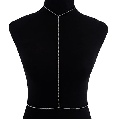 Bra Chain Sexy Cross Rhinestone Body Chain