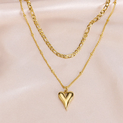 Double Layered Paperclip Chain Necklace