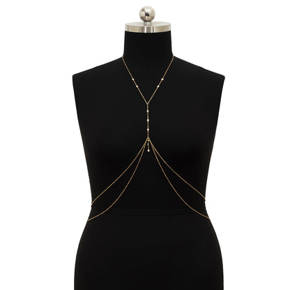 Sexy Body Chain Bikini Crystal Customized Double Layer