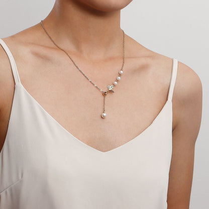 Butterfly Pearl Chain Necklaces