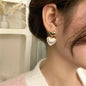 Double Heart Shape Stud Drop Earrings