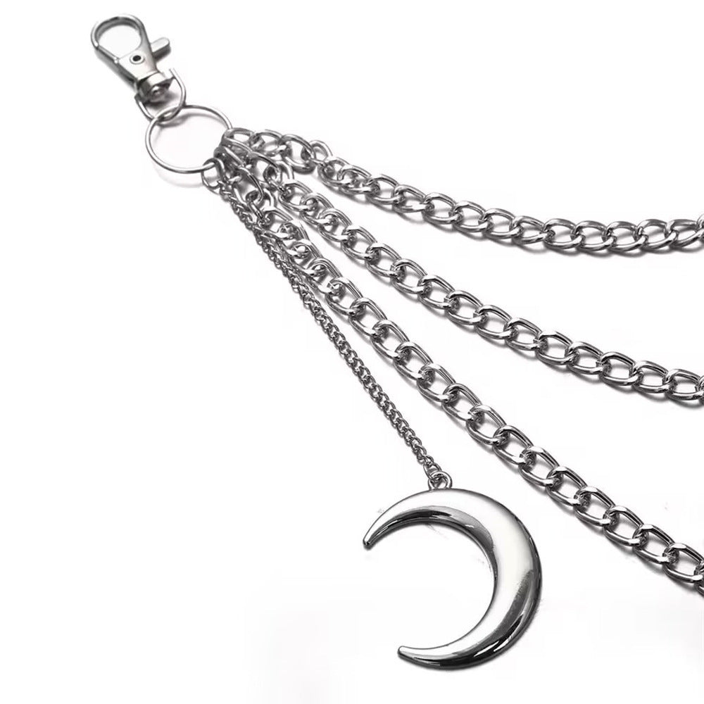 Jean Chain Belt Punk Metal Crescent Moon Geometric Chain Pants Chain