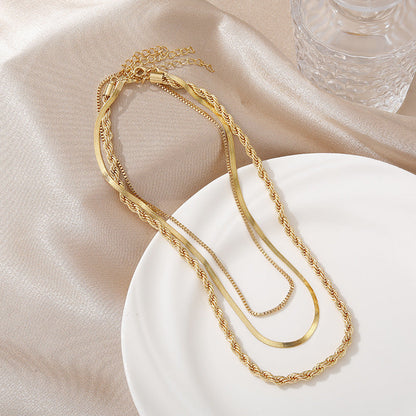 Multi Layered Twists Chain Necklaces