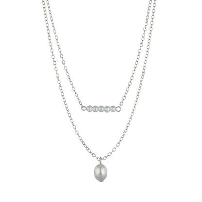 Multi-layered Pearl Pendant Necklace