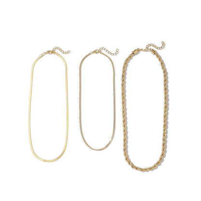 Multi Layered Twists Chain Necklaces