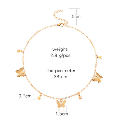 Butterfly Star Choker Necklace